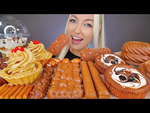 ASMR EATING CHOCOLATE, ICE CREAM, CAKE, CANDY BARS, MARSHMALLOW (DESSERT) MUKBANG, 초콜릿 디저트 먹방