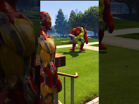 GTA -V Aaj to Hulk ka birthday hai ? #gta5 #shorts #hulk #ironman #funnyshorts