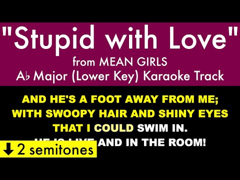 “Stupid with Love” (Lower Key) from Mean Girls (Ab Major) – Karaoke Track with Lyrics on Screen