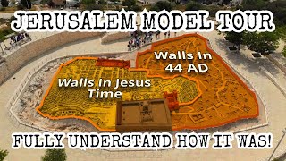 Old City Jerusalem Model Tour from the Time of Jesus: 50 to 1 Large Model Scale at the Israel Museum