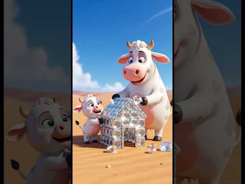 গরু আর তার বাচ্চার হিরের বাড়ি বানানোর গল্প 🏠💎 | Funny Cow Story for Kids #ai #animals #cow #viral