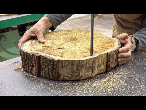 A Bizarre Coffee Table Design: Round Wooden Slabs and Limitless Creativity