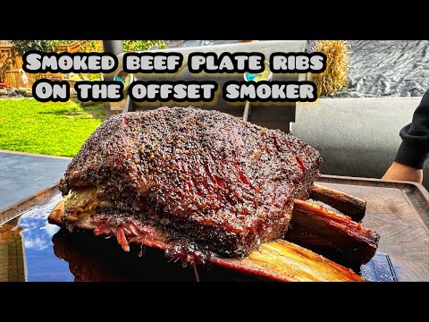 Smoked beef plate ribs on the offset smoker