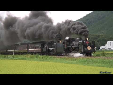 【重連】SLやまぐち号 重連運転 2008年夏【蒸気機関車】 Japanese steam train "Yamaguchi"