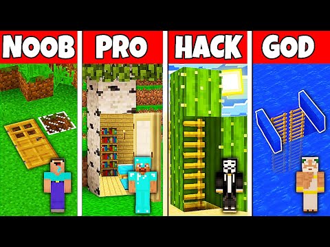 Minecraft Battle: NOOB vs PRO vs HACKER vs GOD SECRET UNDERGROUND HOUSE BUILD CHALLENGE in Minecraft