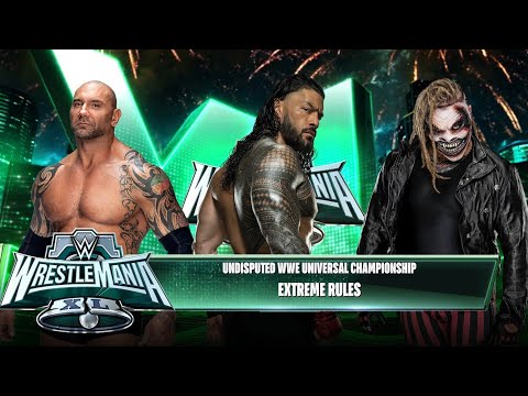 Roman Reigns vs Batista vs The Fiend Triple Threat Match For Undisputed Championship @WWE