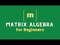Matrix Algebra Concepts and Operations