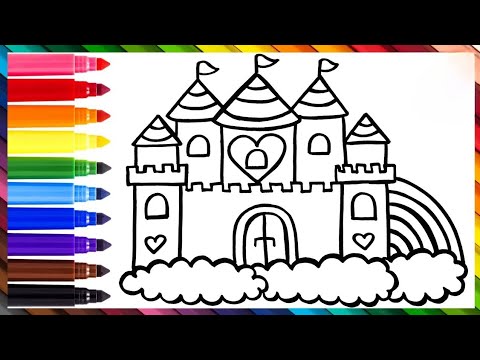 BEAUTIFUL CASTLE DRAWING,COLORING,PAINTING FOR KIDS AND TODDLERS || CHILD ART