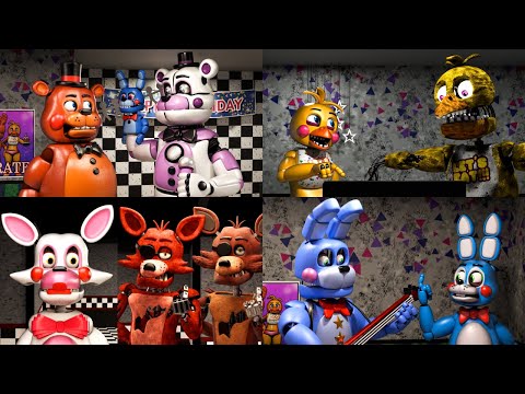 Toys Meet All Their Versions [FNAF/Blender/Compilation]