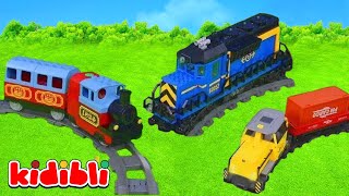 Toy Trains & Various Vehicles in the City 🚂 Trains for Toddlers | Kids Train Video | Kidibli
