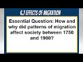 Migration Effects and Responses 1750-1900