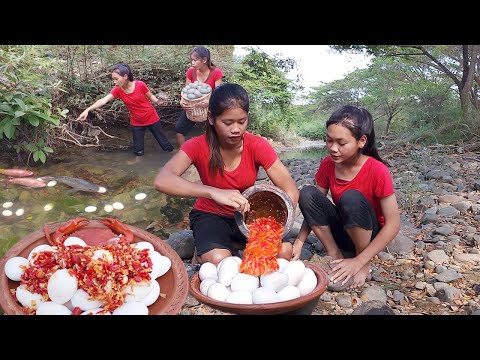 Yummy Duck Eggs and Red Fishes! Find some Eggs, Fishes and Crabs for Cooking and Eating Delicious