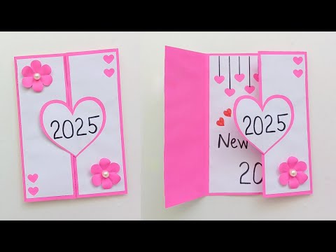 Easy And Beautiful New Year 2025 Card / Beautiful New Year Greeting Card /diy homemade new year card