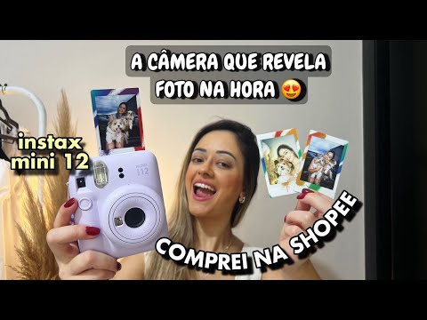 COMPREI A INSTAX MINI 12 - A CÂMERA QUE REVELA FOTO NA HORA - COMPRAS SHOPEE - TUDO SOBRE INSTAX 12