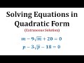 Understanding Quadratic Form and Solving Equations