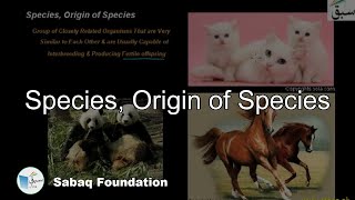 Species, Origin of Species