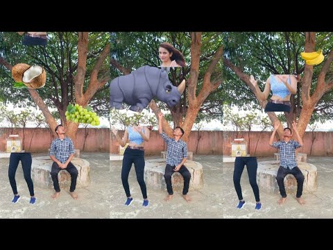 healthy fruits eating 😋 & girl body matching funny vfx magical video