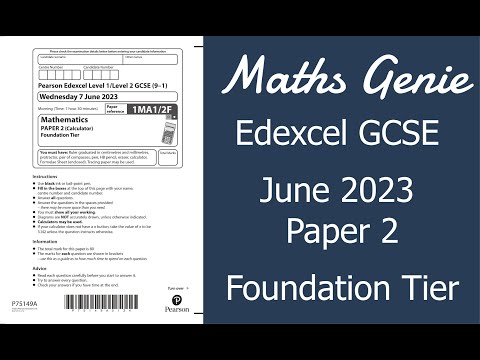 Edexcel Foundation Paper 2 June 2023 Exam Walkthrough