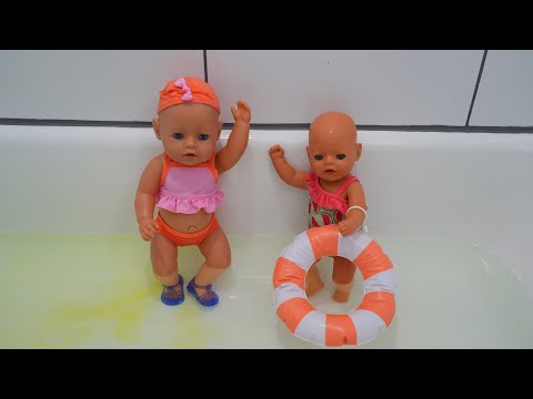 Baby dolls take Swimming Lessons