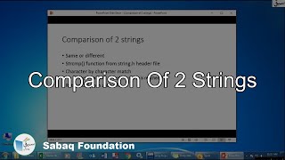 Comparison of 2 strings