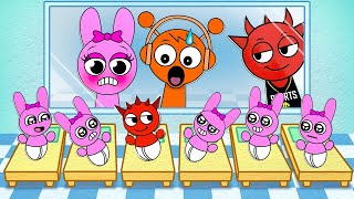 Save Mini Sprunki! 🍼 *Sprunki Babies Find Their Moms In Paper Gamebook*