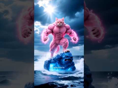 Shark Attack Stopped by Dad Cat’s Roar 🙀 #cat #catsoftiktok #shortsfeed #trendingshorts #viralshorts