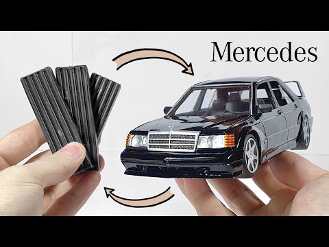 Превращение пластилина в машину, Mercedes 190E, 92 часа работы за 15 минут