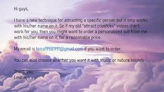 New technique for making 'attract specific person" subliminals