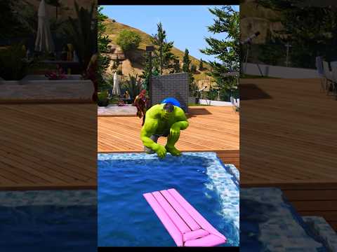 GTA 5 Hulk ko thande Pani me dhakka de dia 😂 #gta5 #shorts #hulk