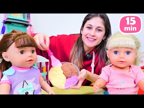 Ayşe, Gül ve Ece ile baklava, kurabiye ve kokteyller yapalım! Kız oyunları.