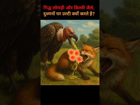 गिद्ध लोमड़ी और बिल्ली जैसे, दुश्मनों पर उल्टी क्यों करते है? वजह आपको चोंका देगी। #vulture #shorts
