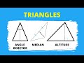 Exploring Triangle Properties: Medians, Altitudes, and Angle Bisectors