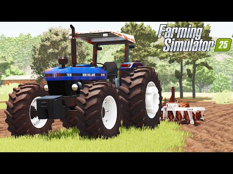 AMACIANDO MEU NEW HOLLAND 7630 NA GRADE ARADOURA - Farming Simulator 25 - TERRAS ALAGADAS | EP.07