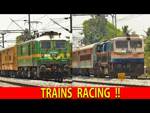 DIESEL and ELECTRIC Train RACE !! Indian Railways