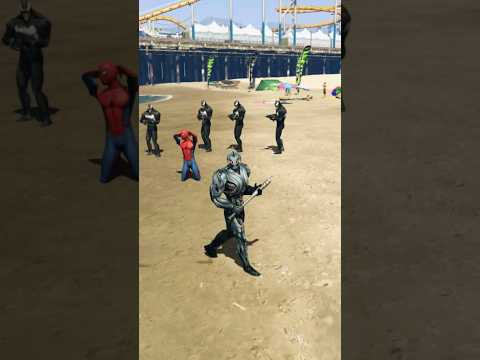 SPIDERMAN SAVE DOLPHIN ๐ฌ ๐ฅบ FROM ULTRON AND VENOM #gta5 #shorts