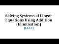 Solving Linear Equations with the Elimination Method