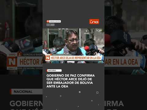 Gobierno de Paz confirma que Héctor Arce dejó de ser embajador de Bolivia ante la OEA