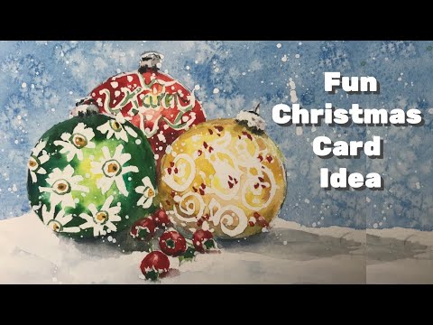 Cute Festive Watercolor Card Idea