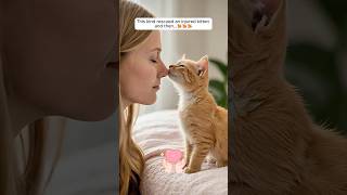This kind girl rescued an injured kitten and then🥰🥰🥰