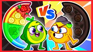 🖤💖 Black vs Pink 💖🍏 Chocolate vs Fruit Pizza 🍕 Color Challenge: Who Will Reign Supreme? 🖤💗