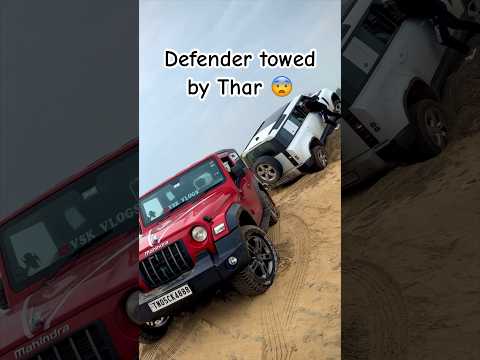 Gone wrong 😭. Thar saved us!! #offroading #automobile #defender #beach