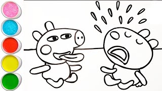 DRAWING AND COLORING BABY PEPPA PIG AND BABY SUZY THE SHEEP FOR KIDS AND TODDLERS || KIDS ART