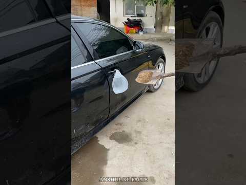 पापा की नई गाड़ी को गंदा कर दिया😱😭#shorts
