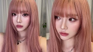 핑크머리 권위자 지젤 메이크업👩🏻‍🎤🩷 지젤이 트임메이크업 하는 법❔