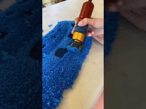 Tufting a crocs rug #Shorts #satisfying