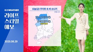 [날씨] 오늘(금) 한낮 무더위…일부 중부 비/소나기 / 2025.08.29.KWEATHER