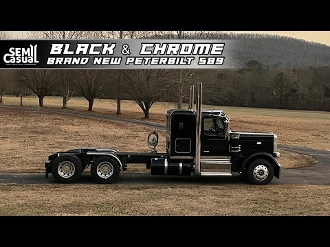 Black and Chrome the Ultimate Combo on a Peterbilt.