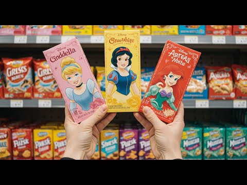 🎀Unboxing Disney Princess Snacks from Japan! Fortune Cards & Magic Drink Experience【ASMR】