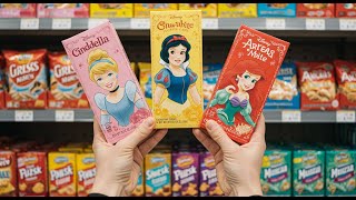 🎀Unboxing Disney Princess Snacks from Japan! Fortune Cards & Magic Drink Experience【ASMR】