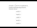 Trigonometric Functions in Quadrant Two